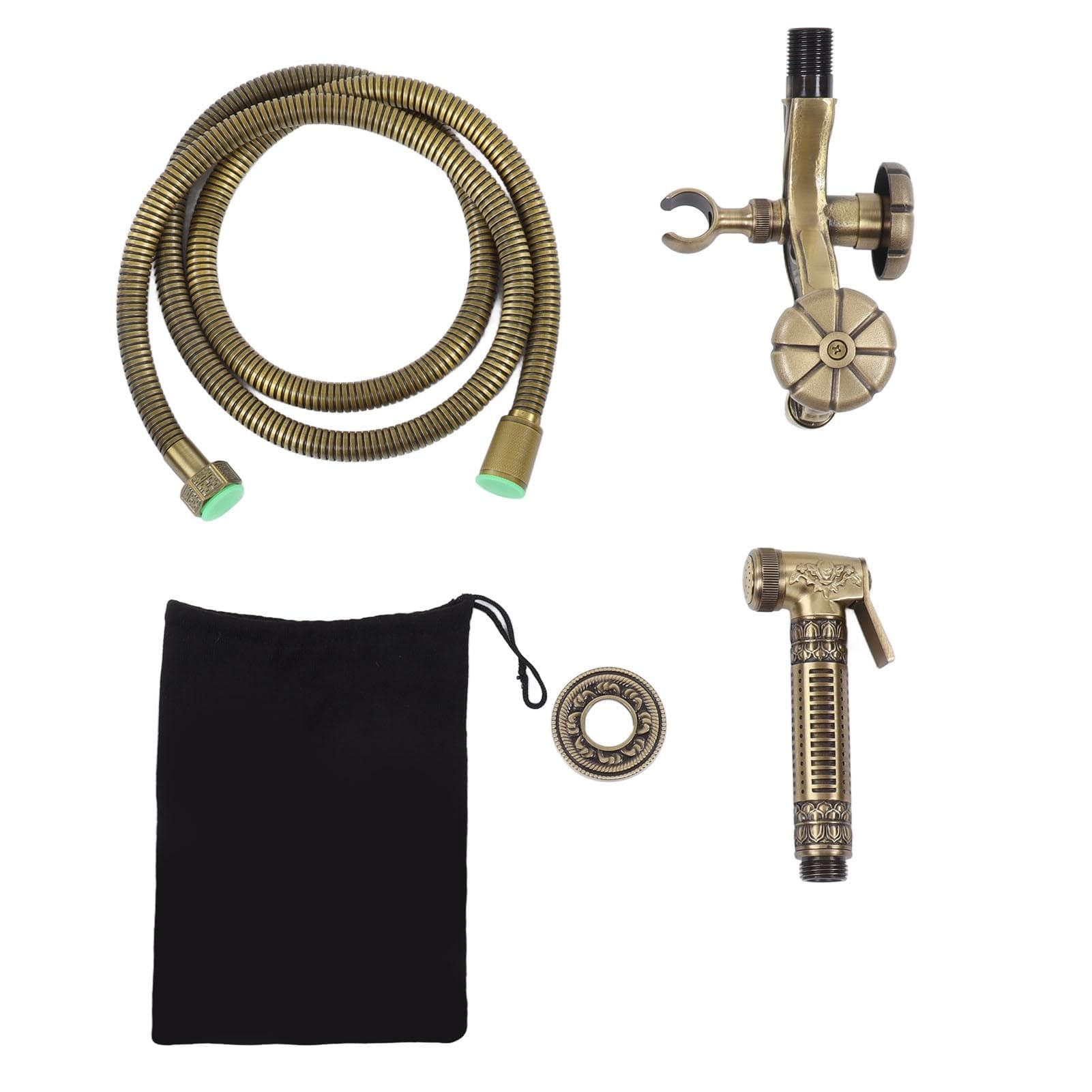 Grifo de Pared de un Solo Agujero Grifo de Latón Retro con Rociador para Baño Bidé Jardín Piscina