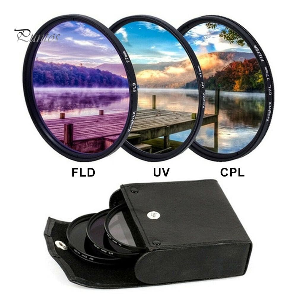 Kit de filtro de fotografía fotográfica profesional UV CPL polarizador FLD para cámara SLR