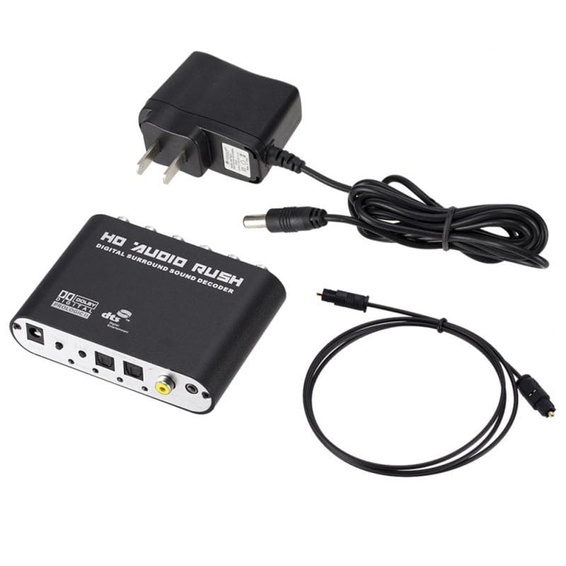 5.1 Ac3 Dts Decodificador De Audio Digital Rush Coaxial Rca Sonido HD Convertidor De Movilidad Fuerte Host + Alimentación