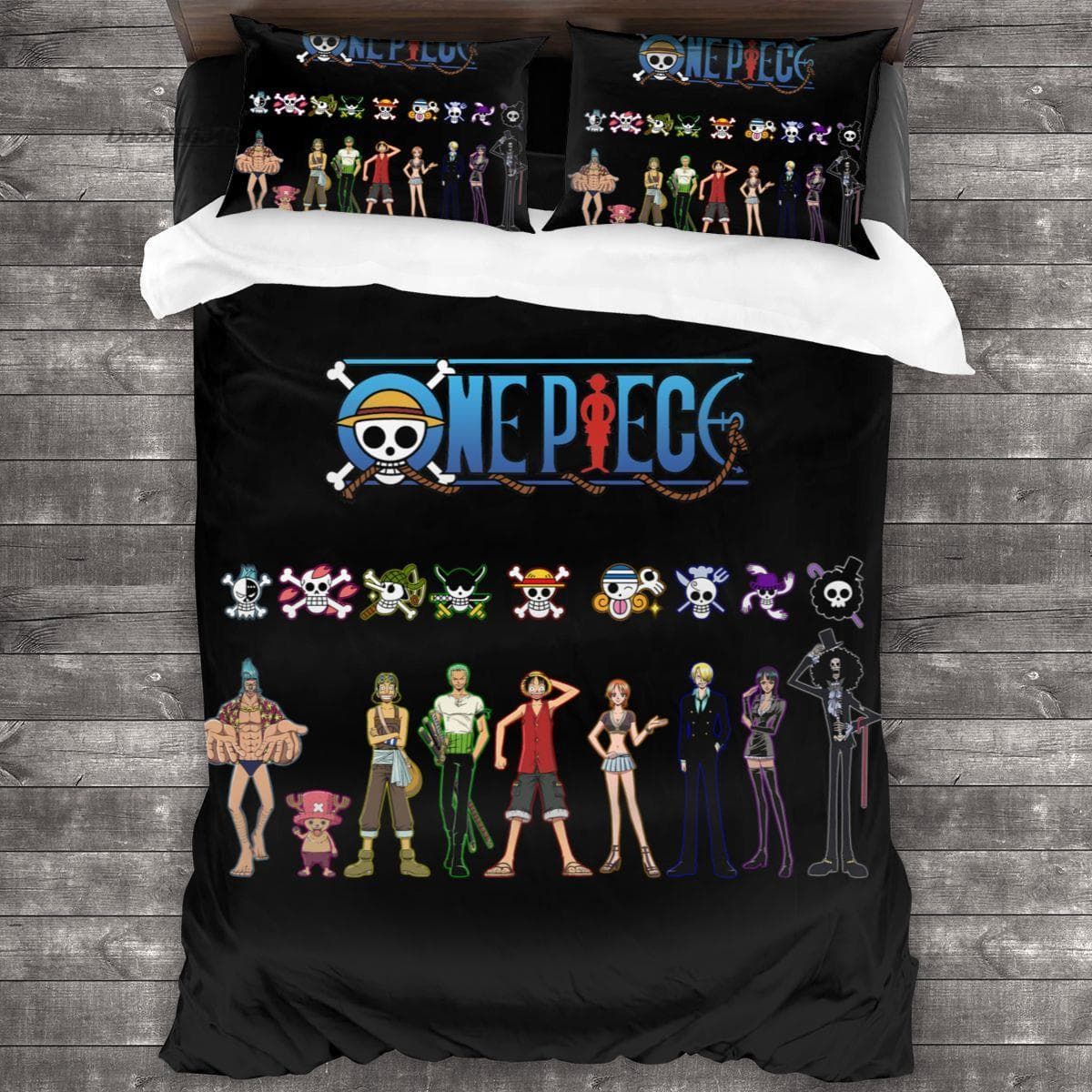 Juego de Ropa de Cama One Piece Individual Twin Full Queen King Size Juego de Cama Aldult Niño Dormitorio Fundas Nórdicas Estampadas Anime Conjunto