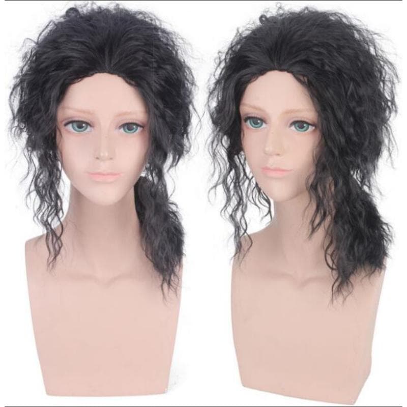 Peluca rizada negra de anime Michael Jackson de 50CM, disfraz de Cosplay, pelo sintético resistente al calor, pelucas de Cosplay para hombres y