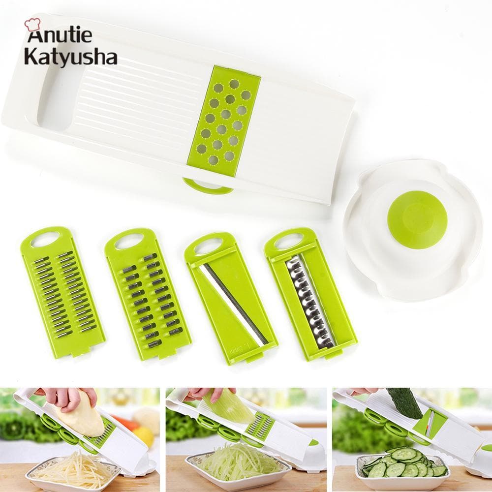 7 unids/set Multi mandolina cortadora de verduras de acero inoxidable rallador de verduras utensilio de cocina