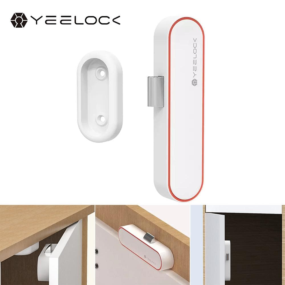 YEELOCK Cerradura de cajón inteligente E Cerradura sin llave BT Gestión de aplicaciones Cerradura oculta de seguridad antirrobo para niños blanco