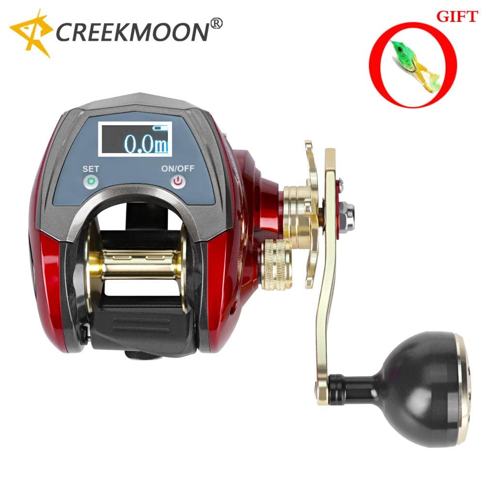 MJ3000 Carrete de Pesca Eléctrico con Contador de Línea 20 Kg Potencia de Freno Pantalla Digital Batería de Litio Incorporada Carrete Baitcasting