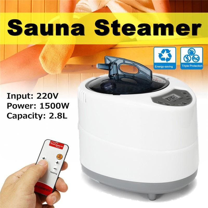 Generador de vapor portátil para Sauna, máquina de vapor potente con Control remoto, 1500W, 220V, 2,8l