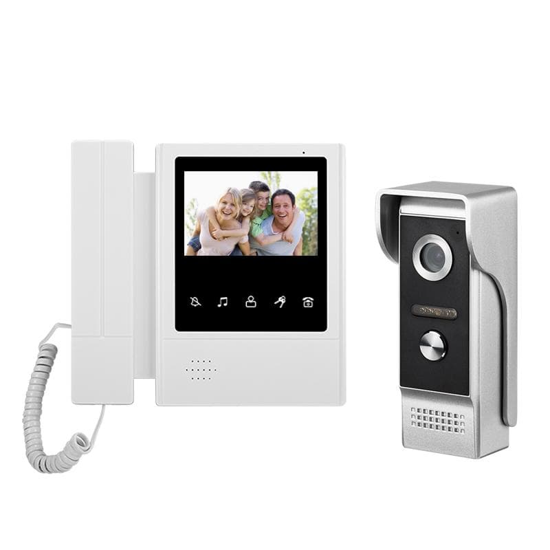 Sistema de teléfono de puerta con vídeo con cable de 4,3 pulgadas, timbre de intercomunicación Visual con 1 Monitor + 1 cámara exterior de 700TVL