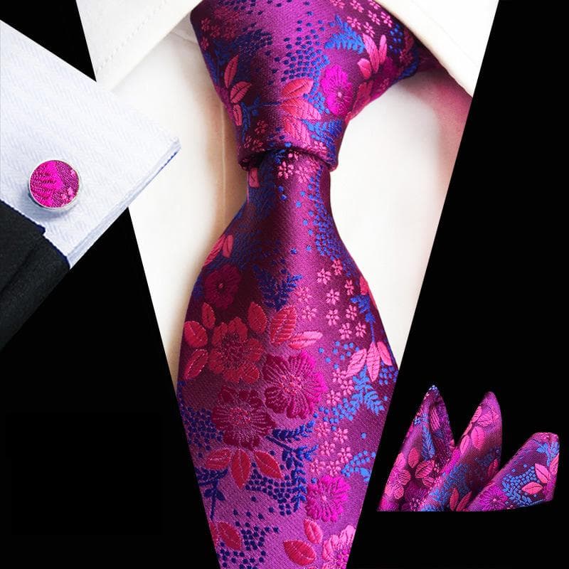 Cosy Up Juego de 3 piezas para hombre, traje de tres piezas con corbata de cachemira color ciruela, incluye gemelos y toalla con bolsillo para corbata
