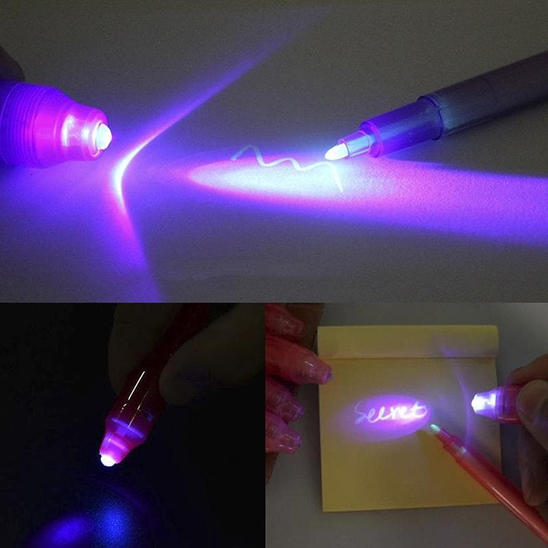 Luces LED Mágicas Multifunción Bolígrafo de Luz Yanchao Invisible 2 en 1 Combinación de Luz Negra UV verde