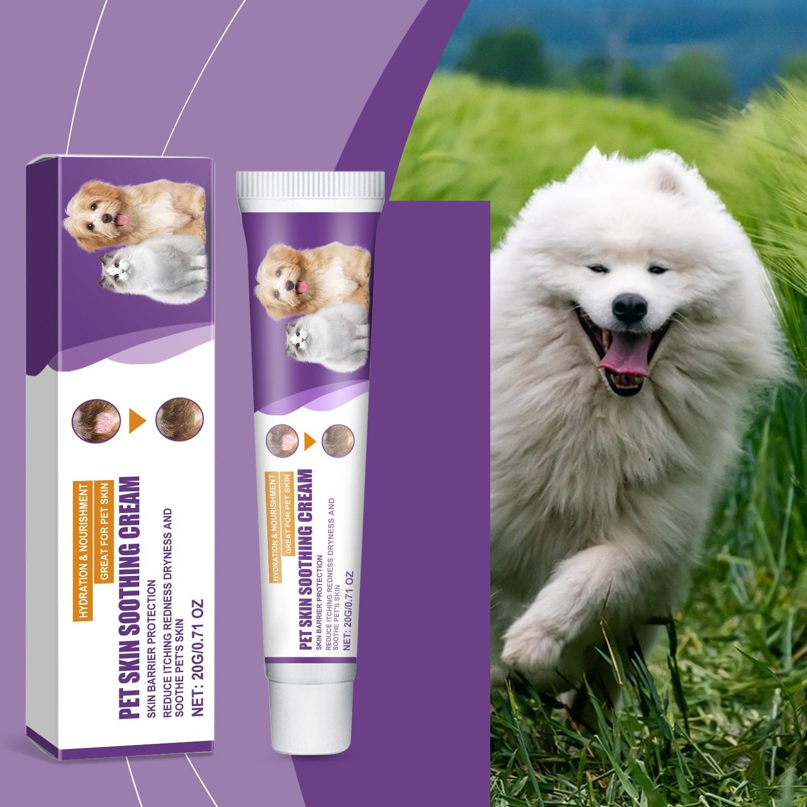 Bálsamo calmante para la piel de mascotas Alivia el enrojecimiento de la piel Crema nutritiva a base de hierbas para el cuidado reparador y calmante