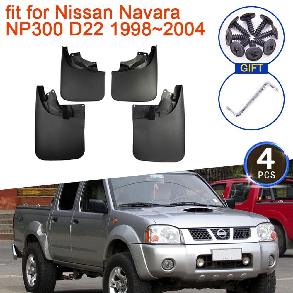Guardabarros para Nissan Navara NP300 PickUp D22 1998~2004 1997 2005 2003 2002 Barro Ruedas Delanteras Guardafangos Guardabarros Accesorios para Coche