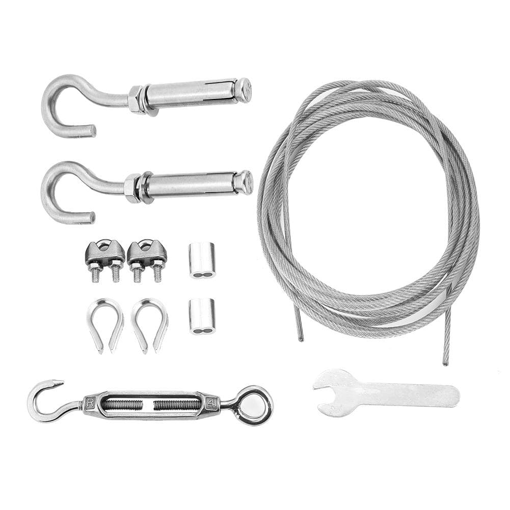 Tendedero Exterior Acero Inoxidable Alambre de Tendedero Resistente con Tensor y Ganchos (8m)