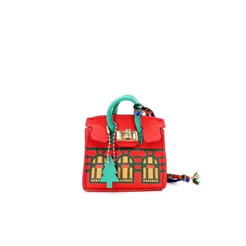 Mini bolso colgante de casa, bolso pequeño, nuevo colgante de moda, boca, sobre rojo, auriculares, llave de carta azul