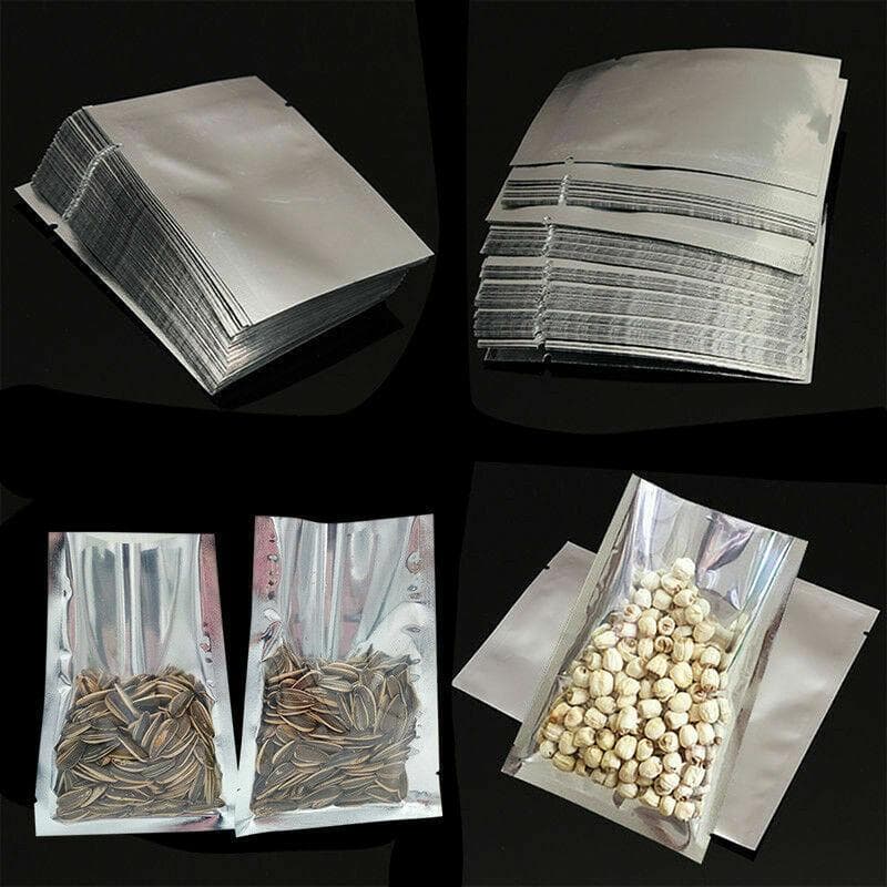 5-100PCS Bolsas de Papel de Aluminio Plateadas Termosellables Bolsas para Selladora al Vacío Bolsa de Almacenamiento Suministros de Cocina