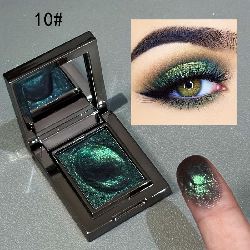 Paleta de Sombras de Ojos de Color Metálico con Brillo y Shimmer Impermeable Resistente al Sudor Fórmula Suave Difuminable para Festivales de
