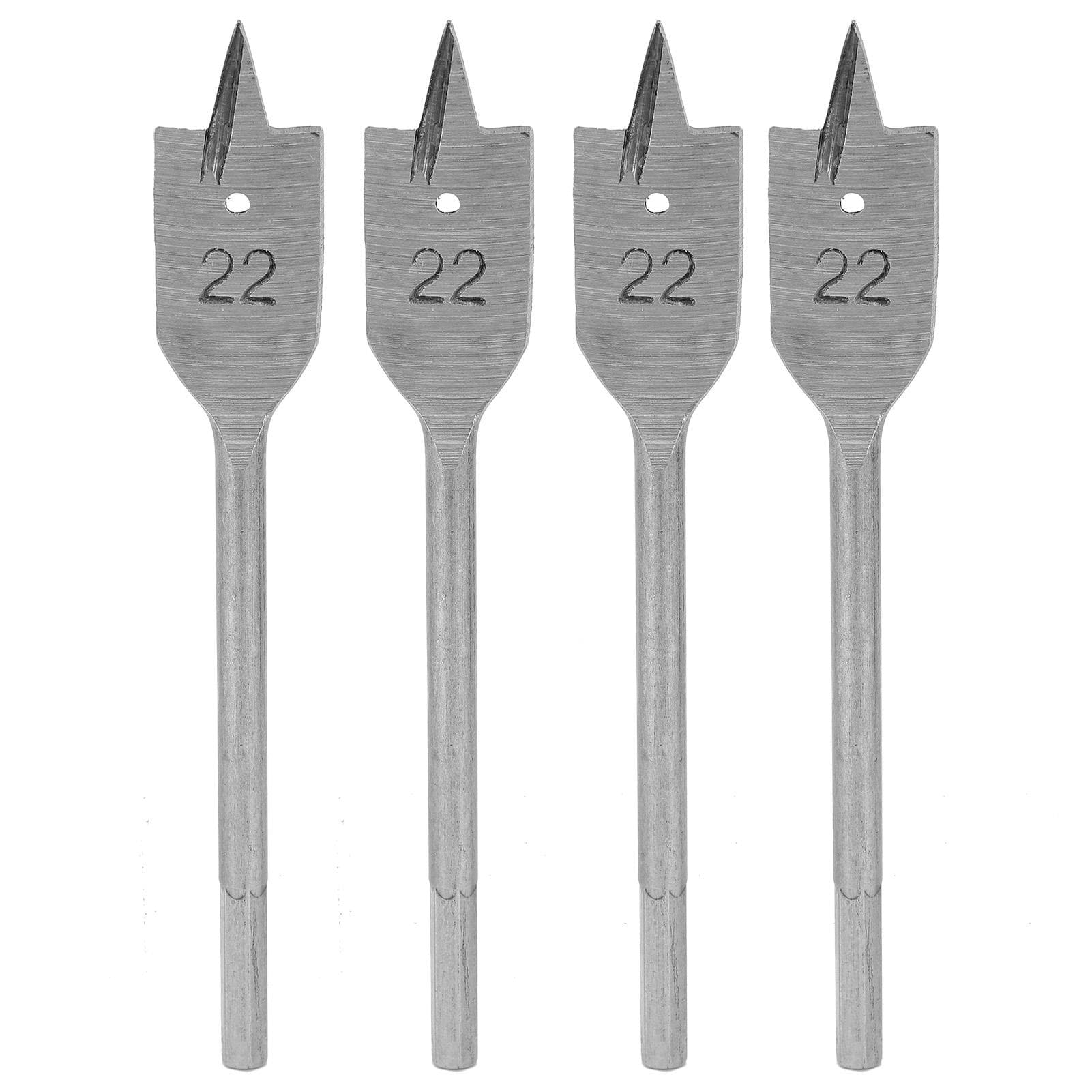 Juego de 4 Brocas Planas para Madera de Acero de Alto Carbono, Barrena Tipo Pala, Herramientas para Carpintería 22mm