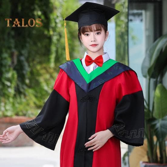 Conjunto de toga y birrete de graduación Clase de 2025 Uniforme de posgrado Bata académica de médico con borla para escuela secundaria Universidad