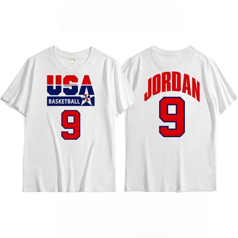 Camiseta del Dream Team de 1992 para Hombre Americana de Baloncesto Top de Entrenamiento Vintage Dream One Deportivo Casual Algodón Manga Corta cm