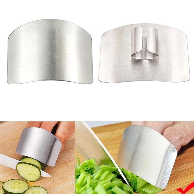 Protector de dedos de acero inoxidable para cocina, protector de corte, herramienta segura para cortar cuchillos