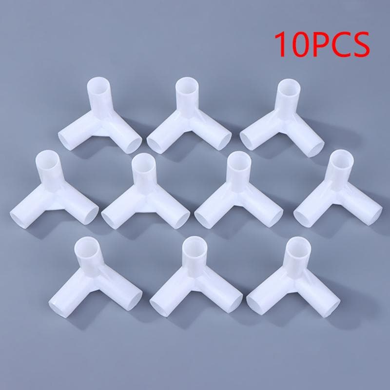 10 Piezas 12 mm Plástico Blanco Conector de Tubería DIY Estante Tienda Junta Fija Accesorios Codo en T Recto de Cuatro Vías Gancho de Armario Junta