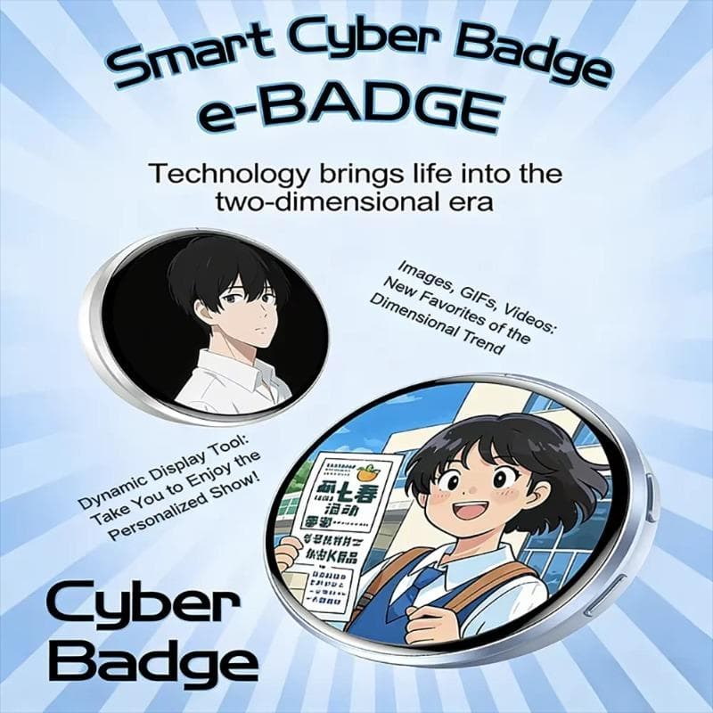 Pin de Insignia Electrónica Dinámica Pantalla Táctil de 1.7 Pulgadas Insignia Electrónica de Anime Para Periféricos de Juegos Excelente Regalo de