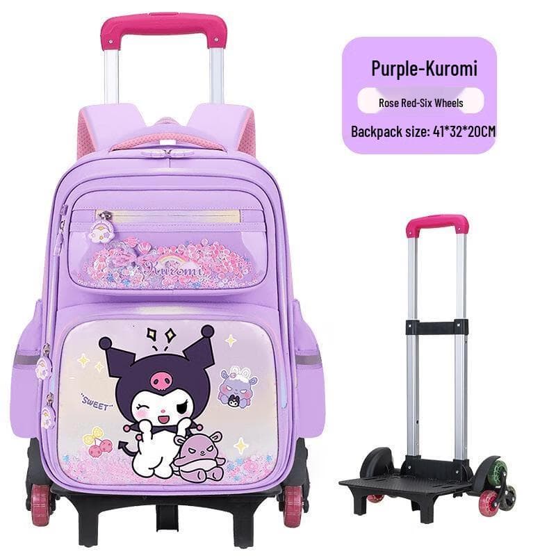 Mochila con Ruedas Kuromi de 6 Ruedas para Niños Miaoqiao