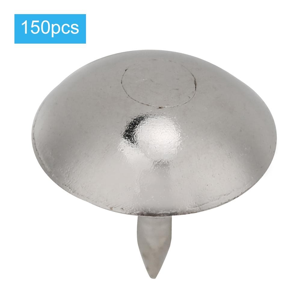 150 Piezas Clavo Tapicería Hierro Cabeza Redonda Blanco Plateado Sofá Manualidad Sujetador Accesorios de Instalación