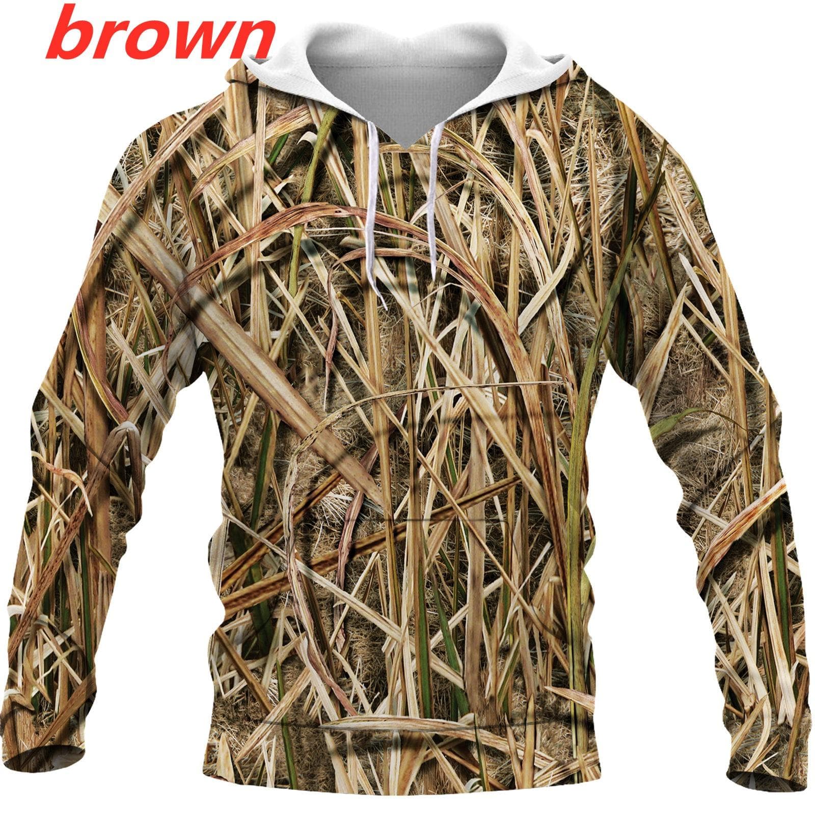 Sudadera con capucha de camuflaje para caza, sudadera informal con estampado 3D de hojas de arco iris, malezas, jersey de manga larga, moda 2022 cm