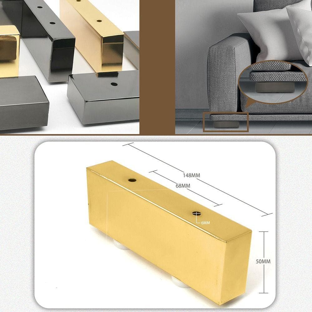 Pata de Mueble Universal de Acero Inoxidable Mejora la Estabilidad Soporte de Carga Pies de Armario Forma de L Patas Antideslizantes para Sofá