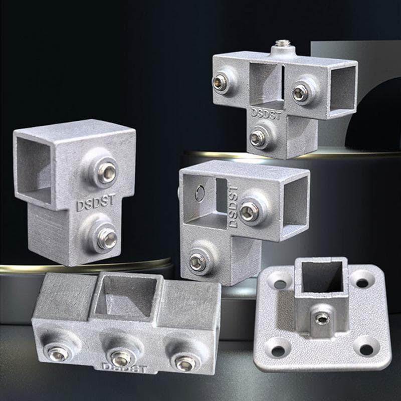1 Pieza Conexión Tubo Cuadrado Codo Aleación de Aluminio Tres Vías Unión Fija Tubo Cuadrado Estante Estantería Almacenamiento