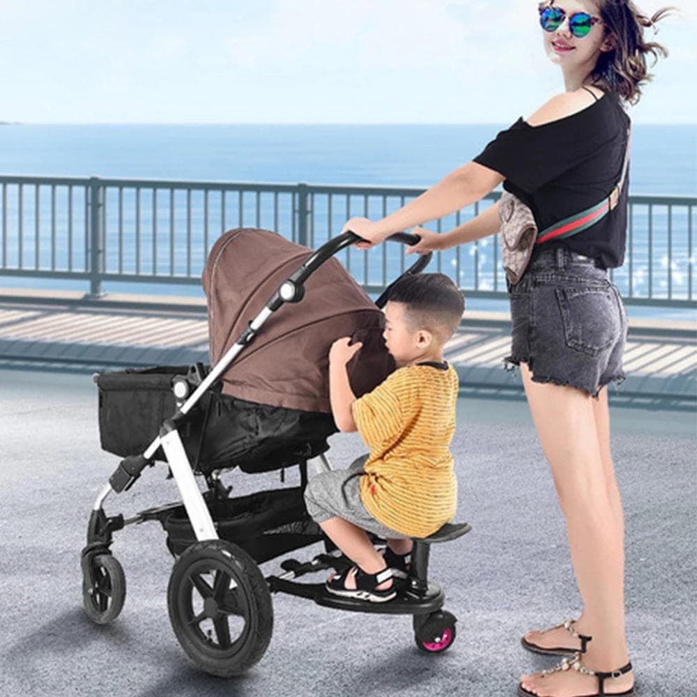 Cochecito de bebé con ruedas, cochecito de paseo para niños, tablero de paso cómodo de seguridad para niños, hasta 25Kg, accesorios de cochecito