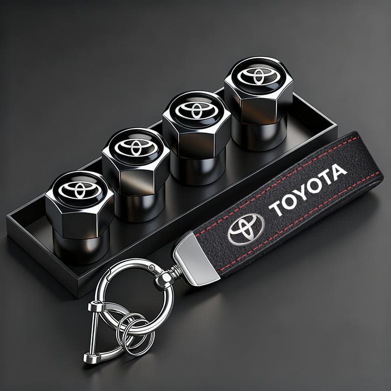 2026 Nuevo Para Toyota Toyota Coche Neumático Rueda Válvula Tapas Cubierta Gamuza Llavero Anillo Llavero Para Toyota GR Corolla Yaris Aygo Pr