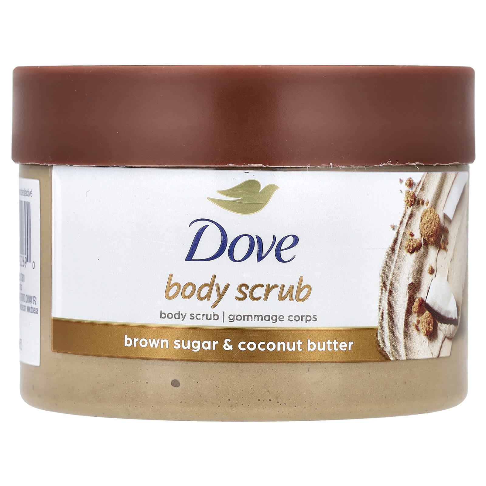 Dove, exfoliante corporal, azúcar morena y manteca de coco, 10,5 oz (298 gramos)