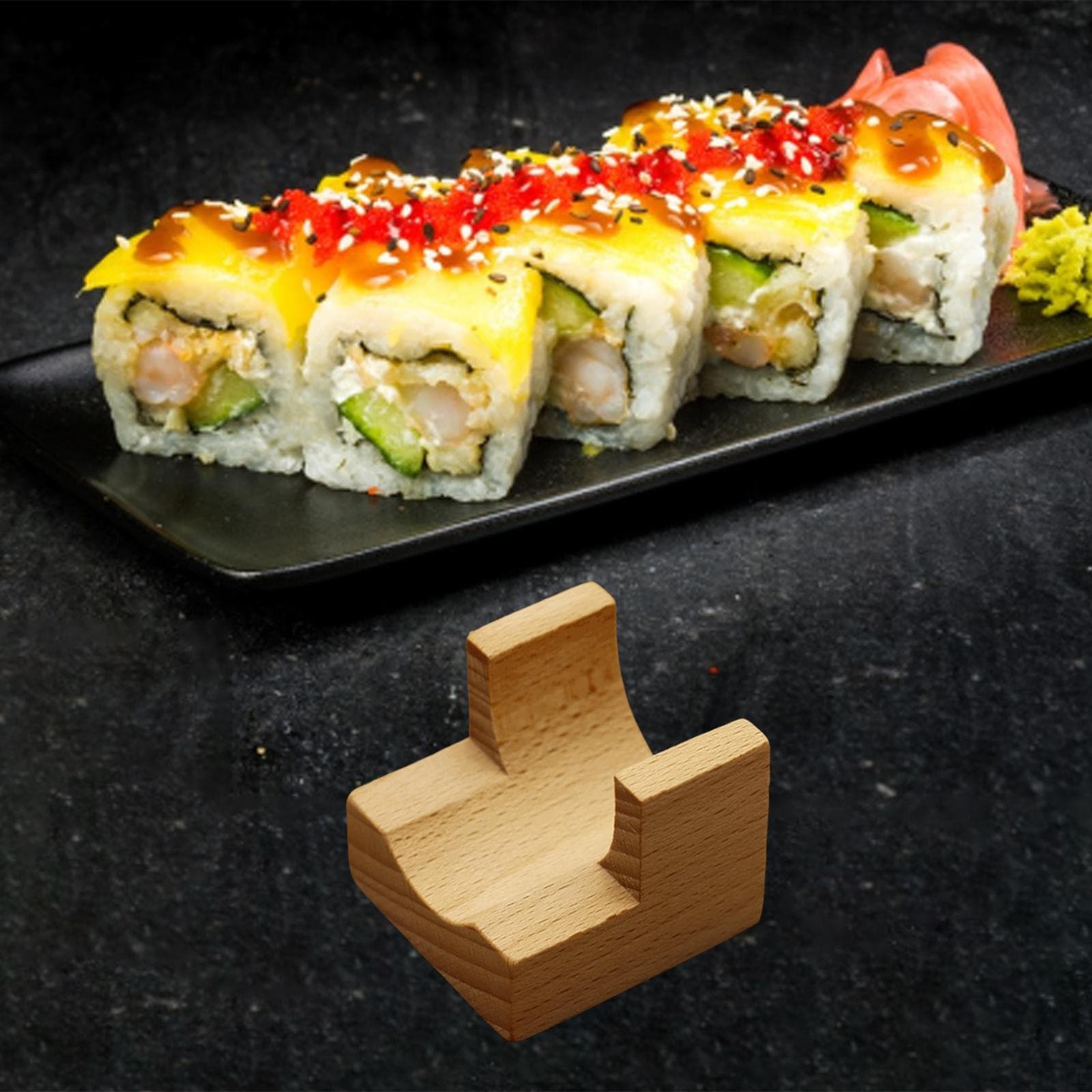 Soporte para Tacos de Sushi Soporte para Rollos a Mano Barco Decorativo Bandeja Pantalla Temaki para
