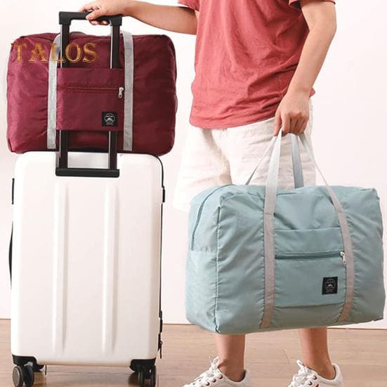 Bolsa de viaje plegable, bolsa de mano, bolsa de equipaje de mano, bolsa de almacenamiento portátil impermeable de gran capacidad con cremallera