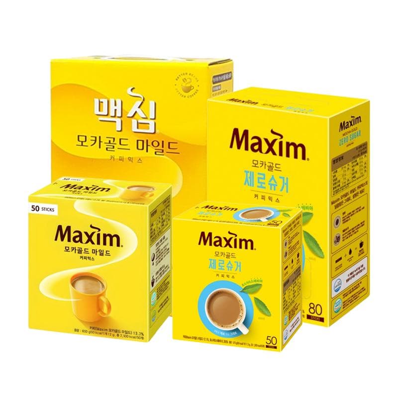 Dongsuh Maxim Mochagold Mezcla de Café Suave 12g x 50 Piezas , 100 Piezas / Mezcla de Café Cero Azúcar 11.5g x 50 Piezas , 80 Piezas (7 opciones)