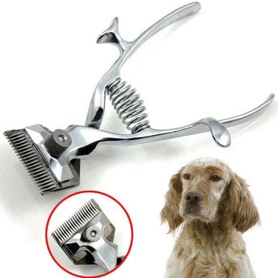 Cortapelos manual de acero tradicional para perros y hombres plata