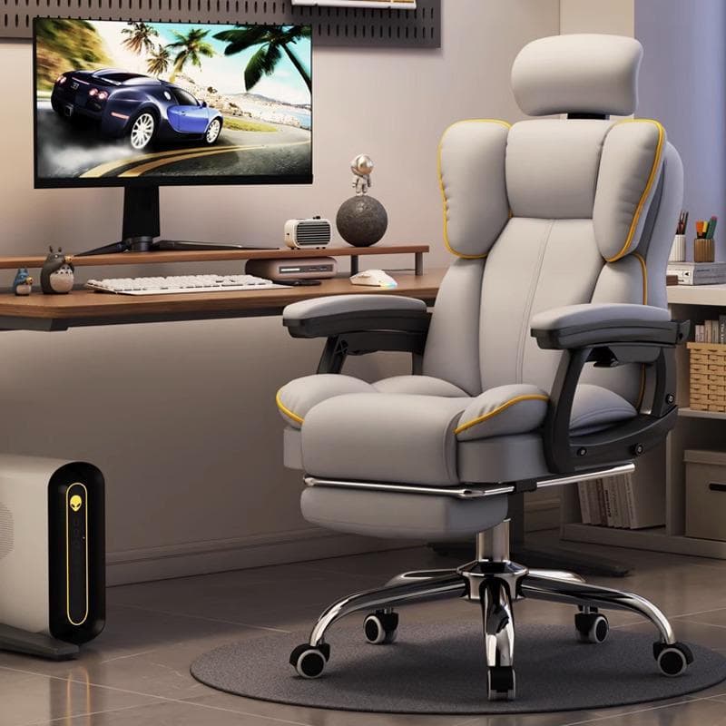 Silla Ergonómica para Gaming y Oficina con Soporte Lumbar, Base Giratoria y Respaldo Cómodo para Uso en Casa o Residencia de Estudiantes. beige