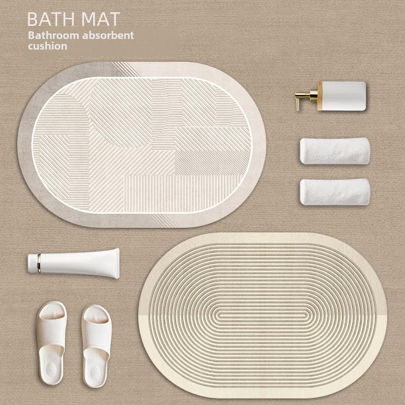 Alfombra de baño estilo japonés de barro de diatomeas absorbente de agua antideslizante para pies