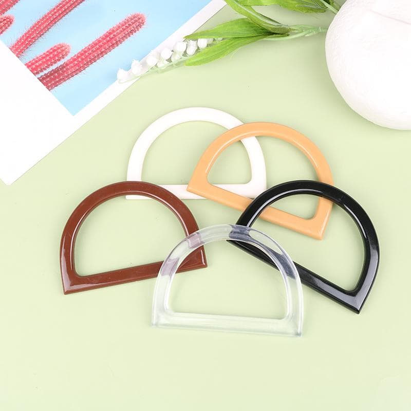 Asa de bolso en forma de D, asa de anillo de resina, asas para bolso, equipaje hecho a mano transparente
