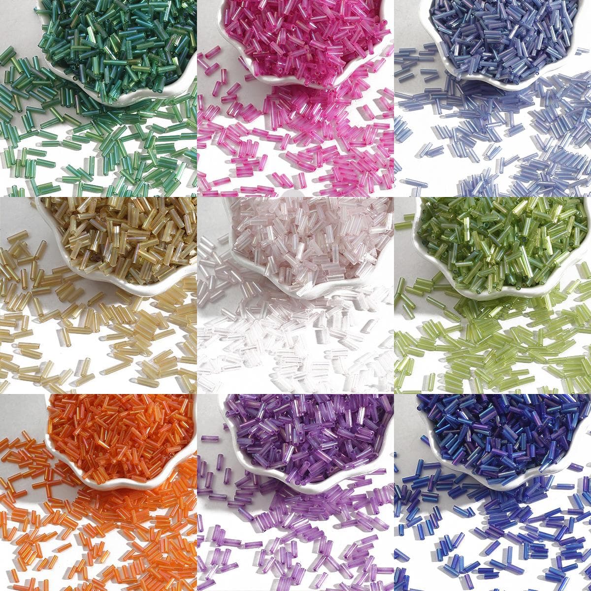 300/700 Piezas Cuentas de Bugle Cilíndricas de Vidrio Checas Cuentas de Tubo de Semilla Europeas Sueltas para Hacer Joyería DIY