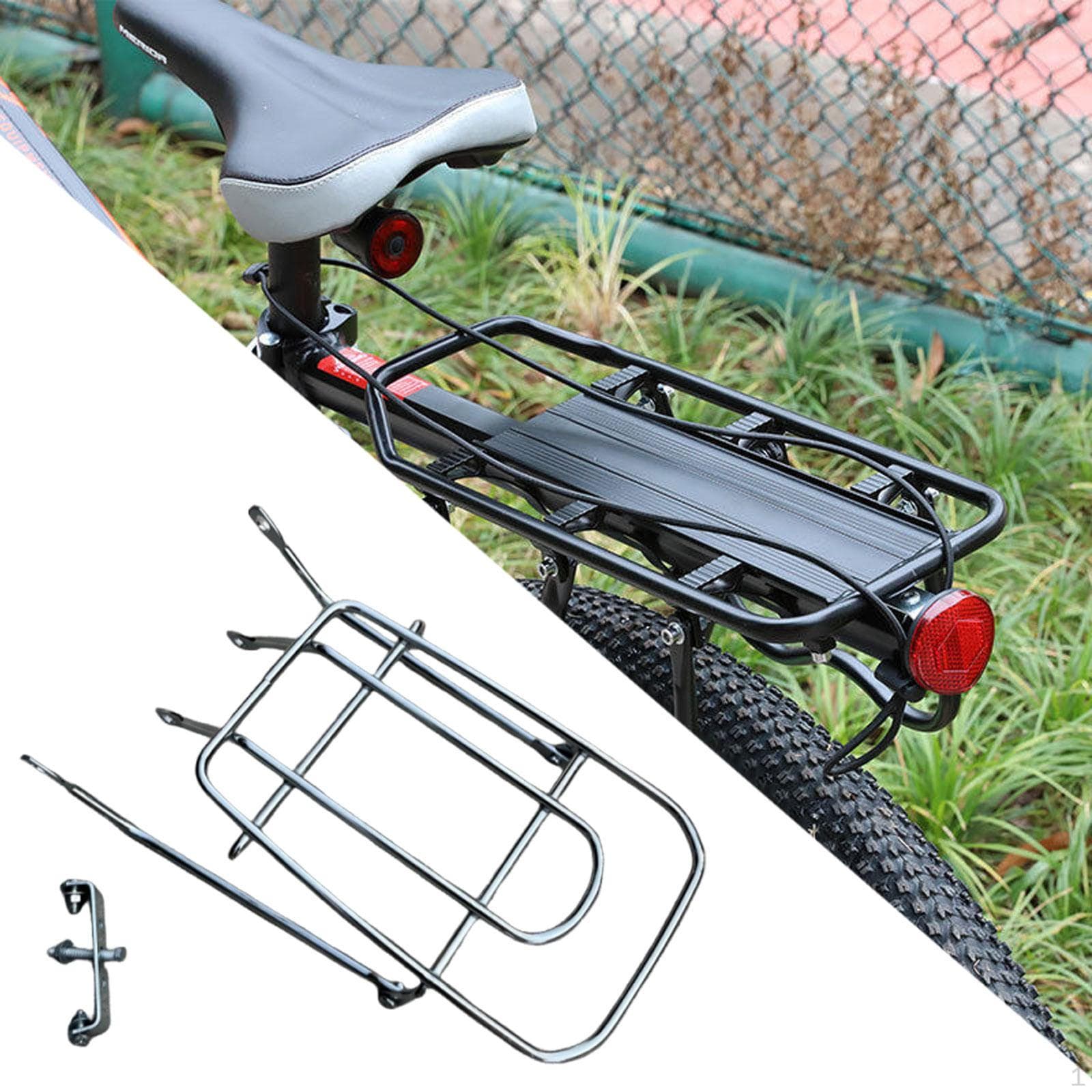 Portacargas para bicicleta para montaje trasero Acero Equipo de instalación