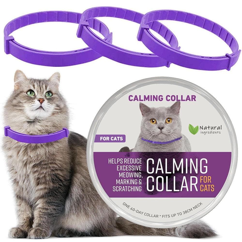 Collar calmante eficaz y seguro de 38/70 cm para gatos y perros, ajustable, con reducción de ansiedad y feromonas, collar calmante natural y duradero