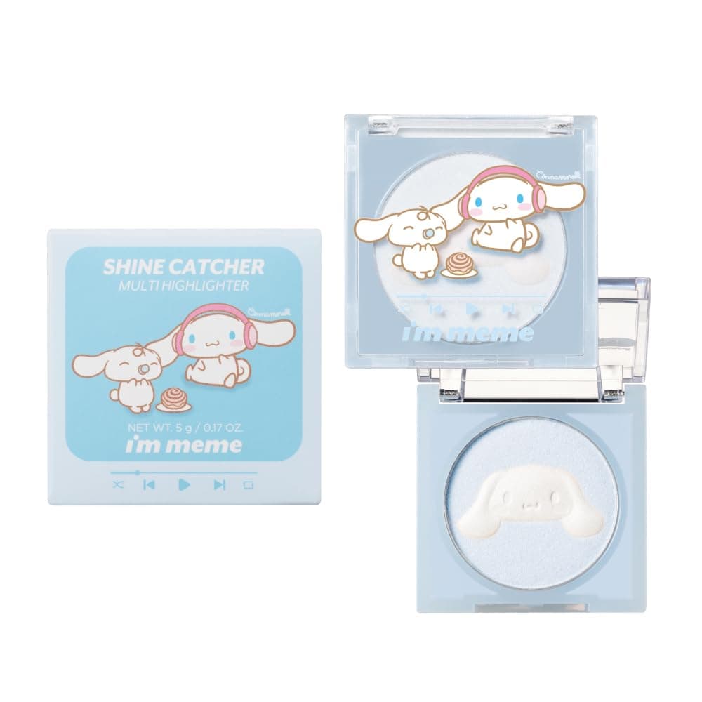 meme Official Highlight Cosméticos Coreanos Sanrio Shine Catcher 1 pieza incluyendo [i'm Store] Resaltador Múltiple (canela (Azul Claro/Blanco),