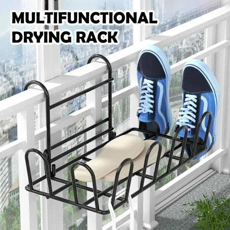 Tendedero de Balcón Multifuncional para Interior y Exterior, Barandilla para Secar Zapatos, Colgante para Alféizar de Ventana, Soporte Minimalista