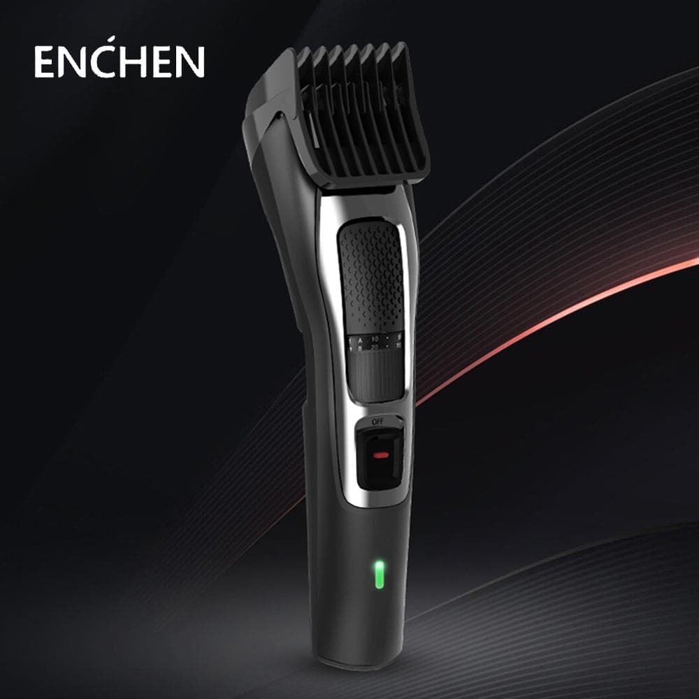 Cortadora de pelo Enchen Sharp3S, cortadora eléctrica de carga rápida USB, pelo de peluquería de poco ruido negro