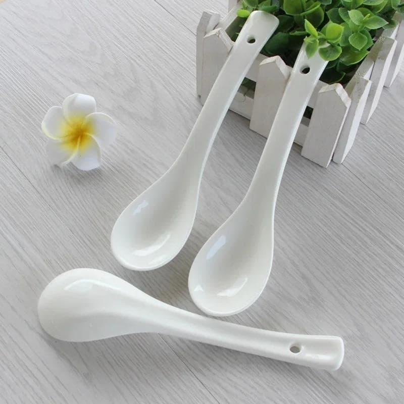 Cucharas de cerámica multifunción estilo chino, cucharas para gachas, cucharas para sopa, vajilla para cocina y restaurante