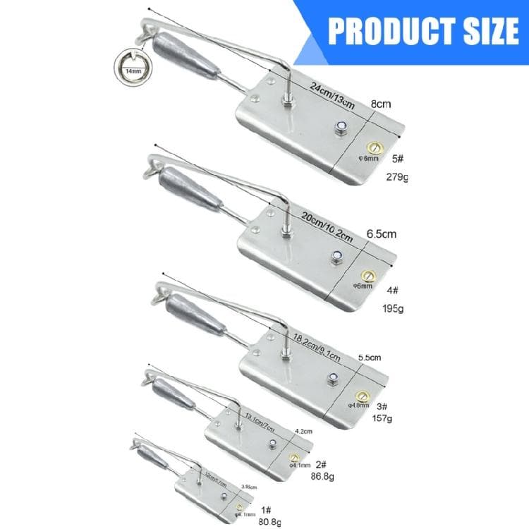 Herramienta de Trolling Pesca Planer Señuelos Cebos Tabla Planer Pesca Tabla de Buceo Acero Inoxidable Downrigger Planer Herramienta de Pesca