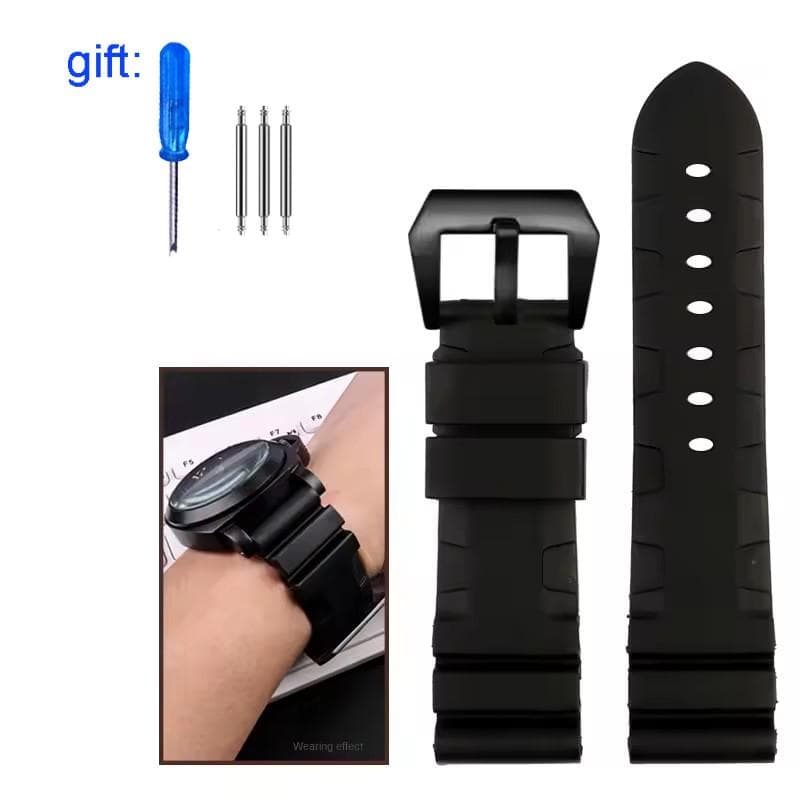 Para Panerai SUBMERSIBLE PAM 111 441 616 Correas de Reloj Caucho de Silicona Suave 22mm 24mm Accesorios para Relojes de Hombre Correa