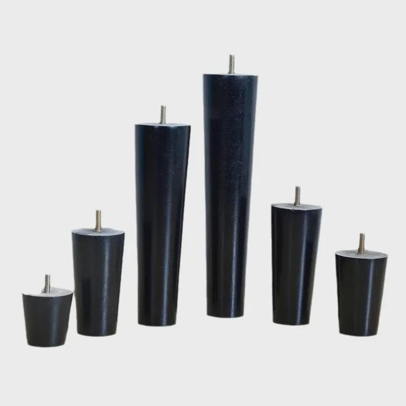 Patas de Mueble de Madera Maciza Negras para Muebles de TV, Sofás y Mesas de Centro