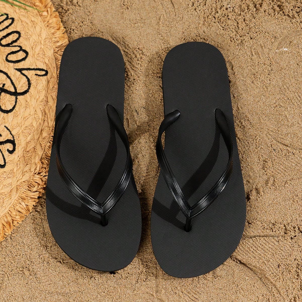 Sandalias de dedo planas para mujer, cómodas y versátiles, sandalias de playa para el verano, adecuadas para la playa y el resort